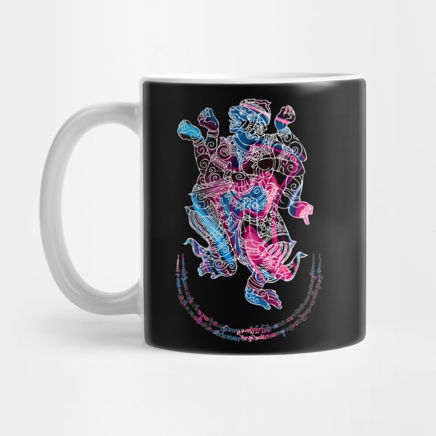 Hanuman Spiritual Sak Yant Colorful Abstract Design by VintCam